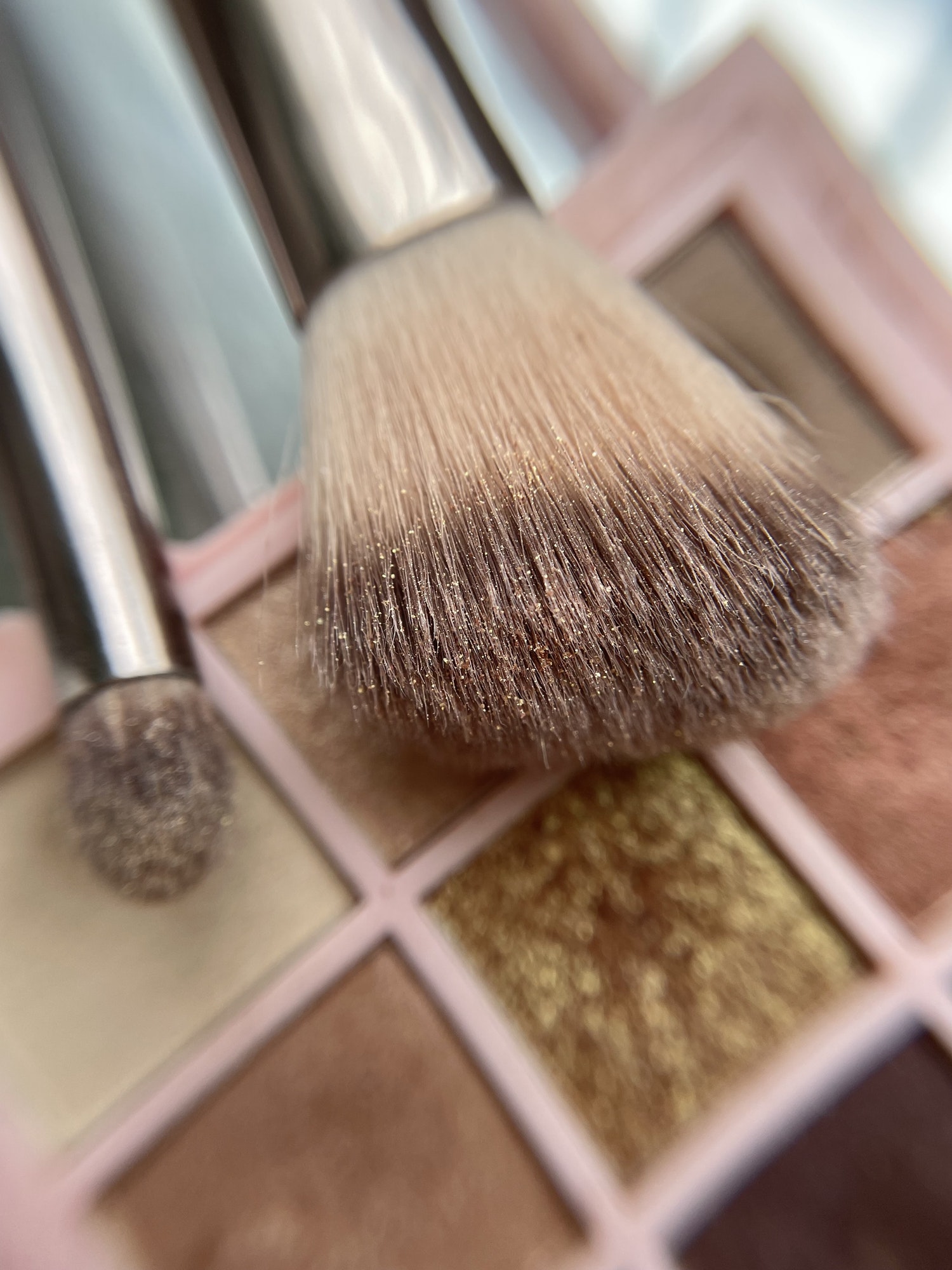 Makeup brushes close up